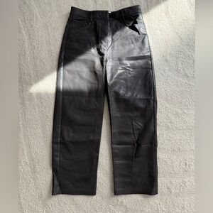 Wilfred Women’s Gray Cropped Leather Pants